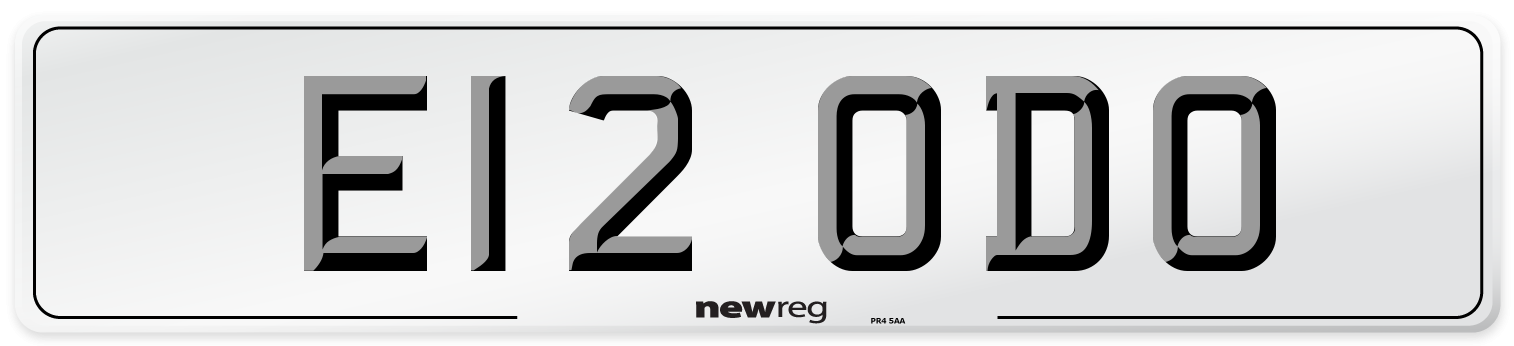 E12 ODO Number Plate from New Reg